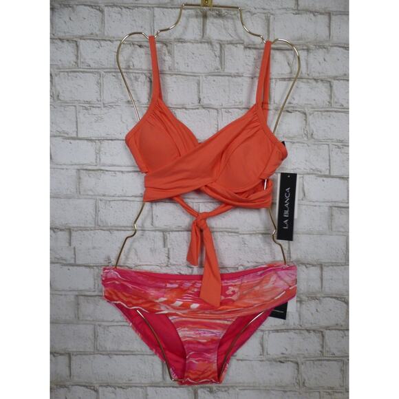 Ralph Lauren Foldover Bottom La Blanca Coral Island Goddess Top 4 NEW - Picture 1 of 11